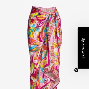 Boston Proper Vibrant Pink and Yellow Swim Sarong